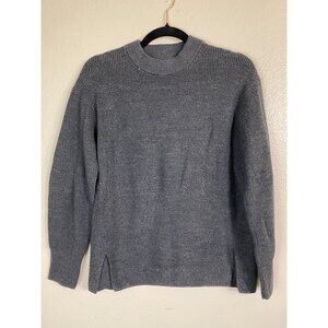 Lululemon Merino Wool Blend Crewneck Sweater size 4 Gray Ribbed Knit Pullover